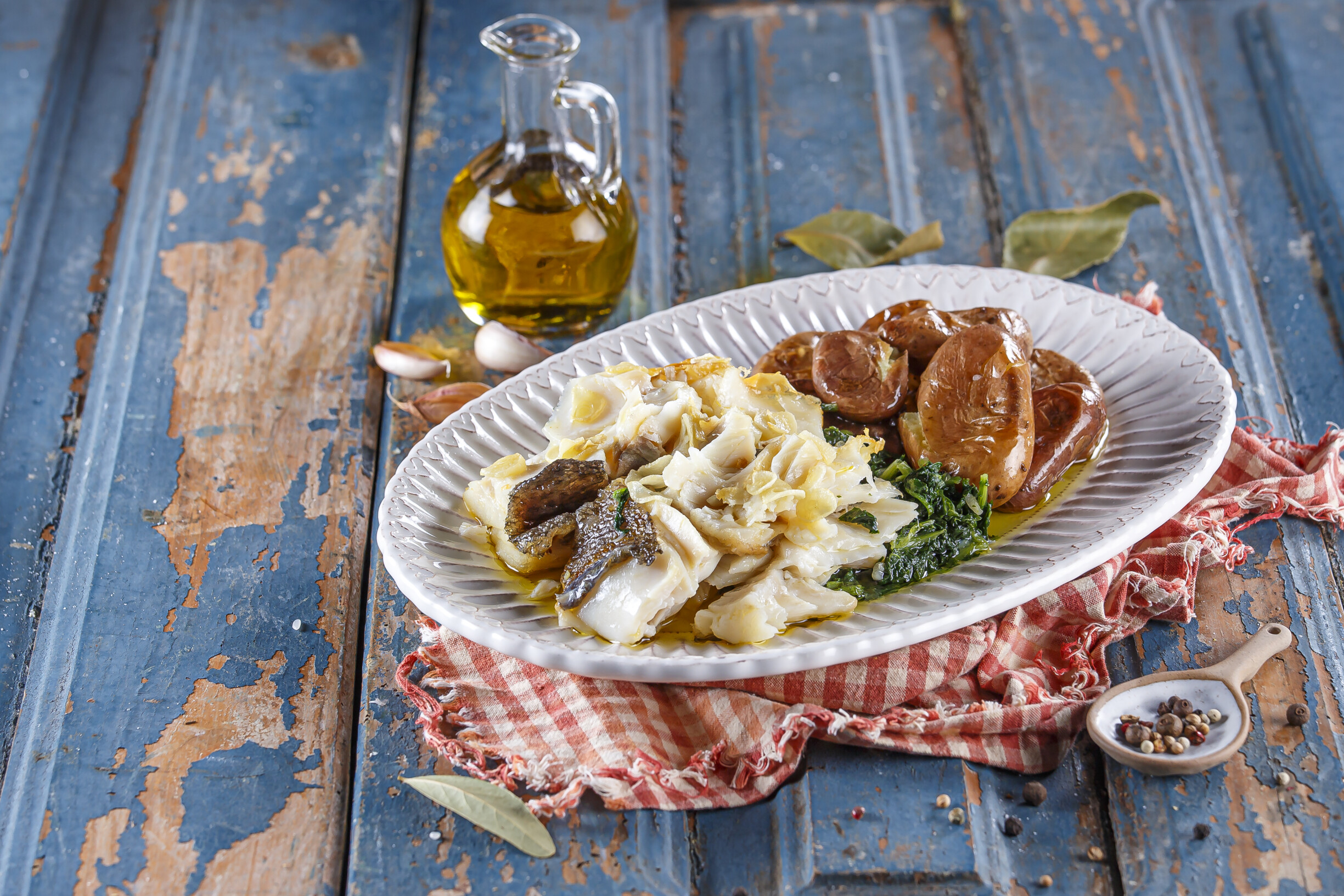 Bacalhau à lagareiro com batatas a murro