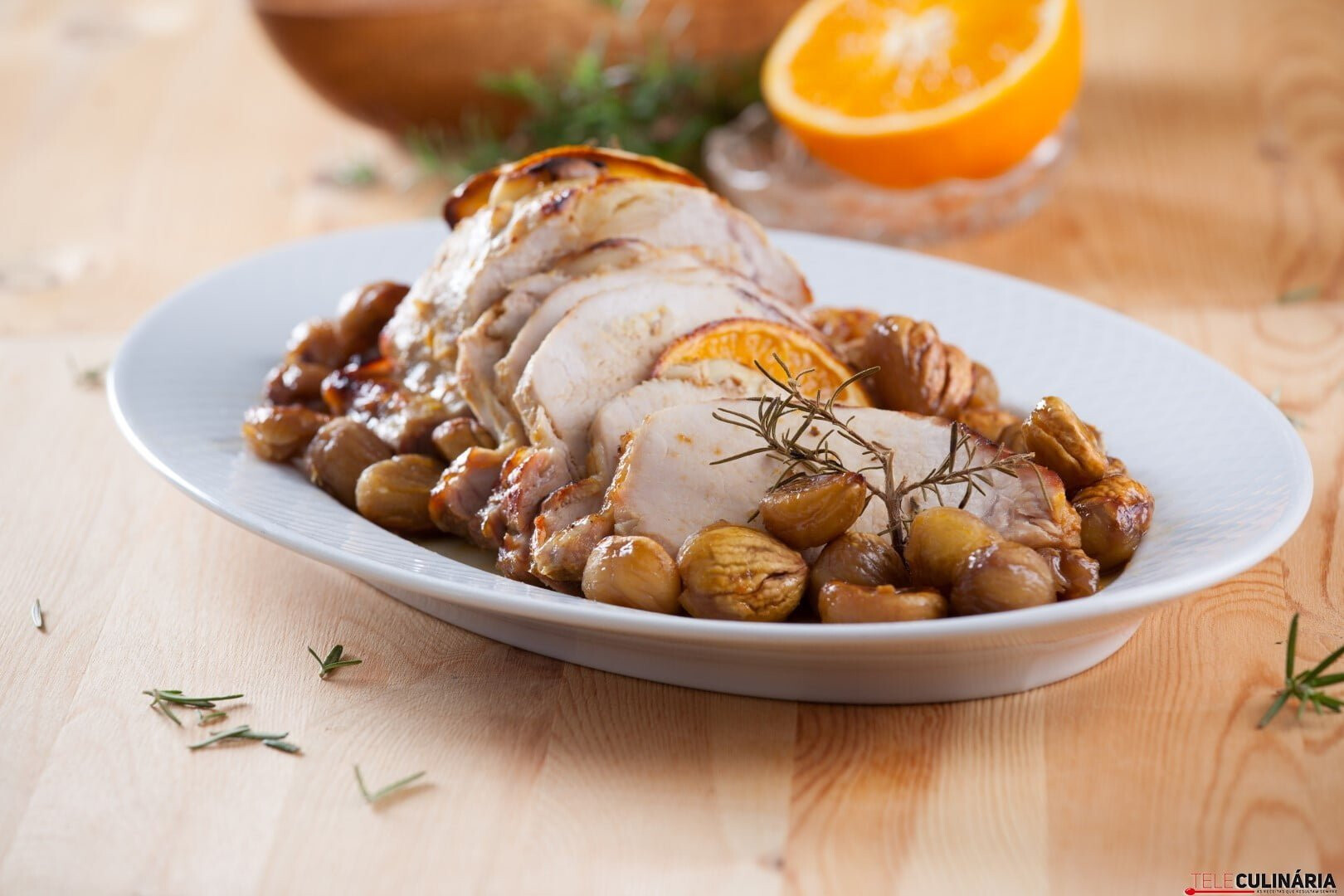 Lombo de porco com castanhas