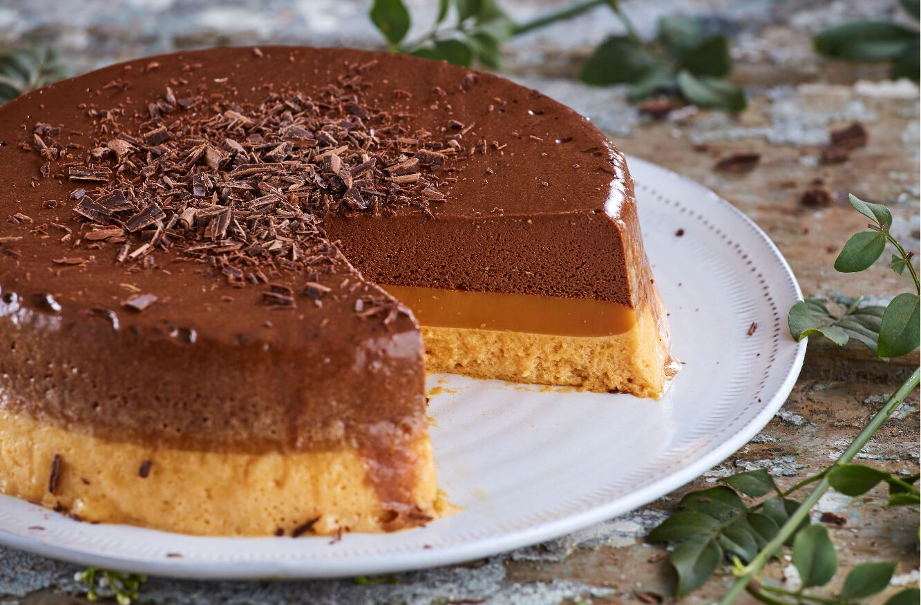 Semifrio de chocolate e caramelo