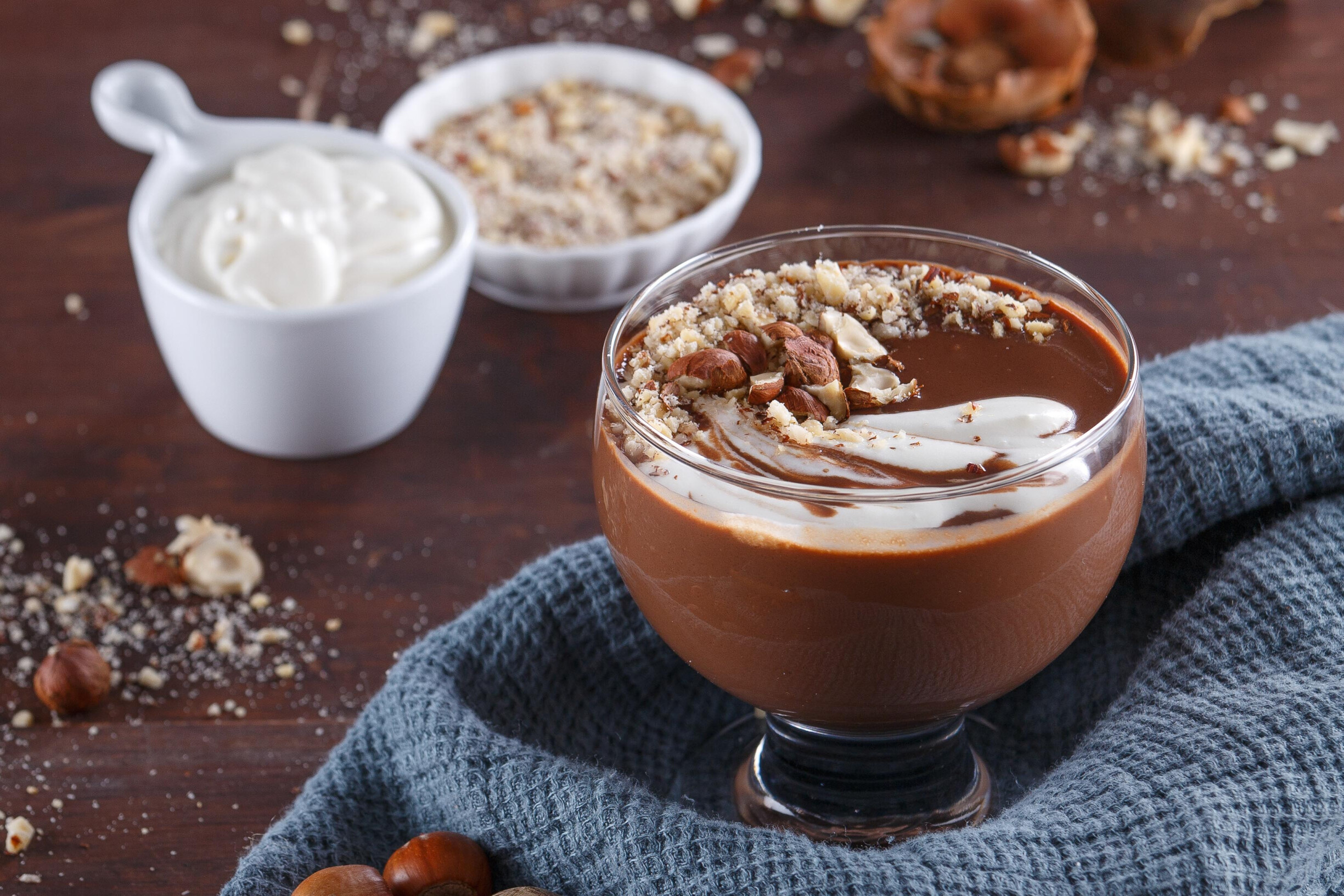 Chocolate quente com avelãs