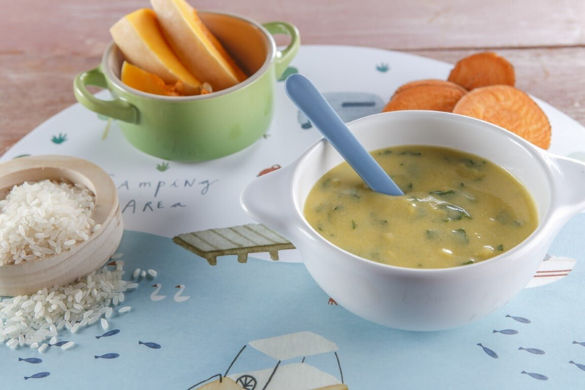 Creme de legumes com arroz e acelga (bebé a partir dos 9 meses)