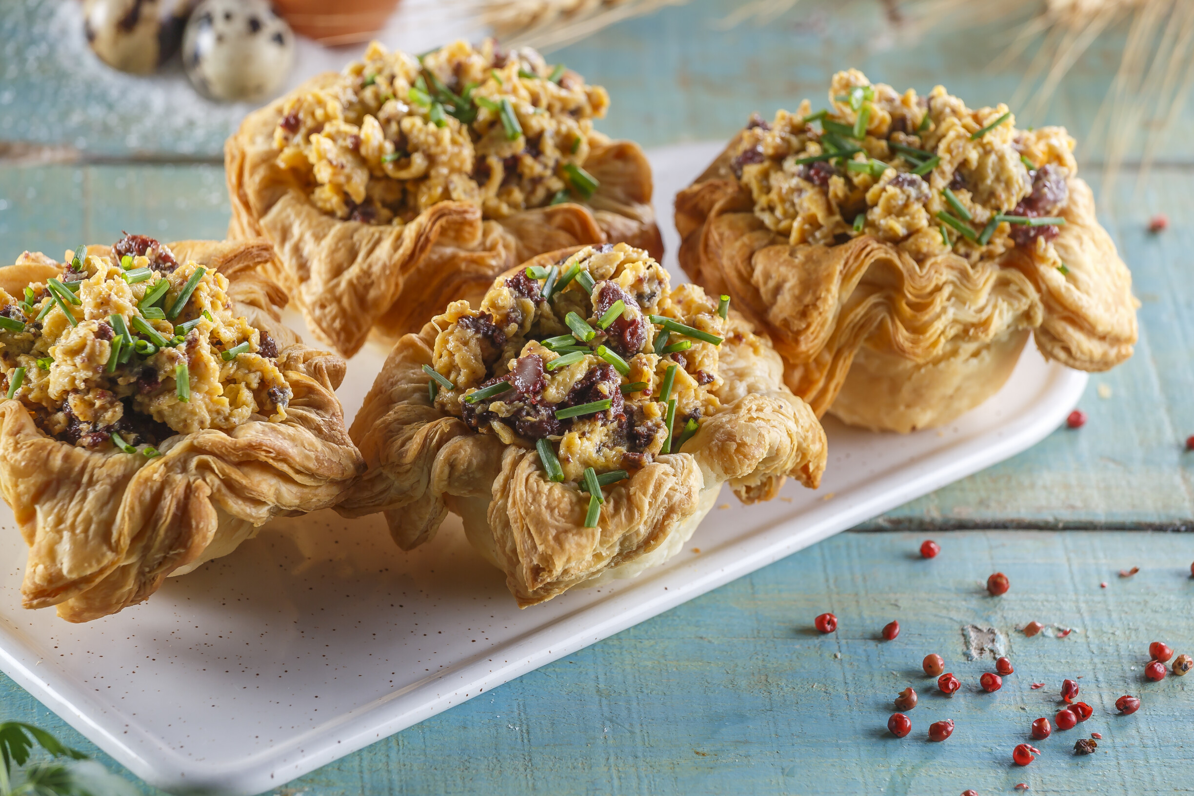 Cestinhos crocantes de ovo e morcela