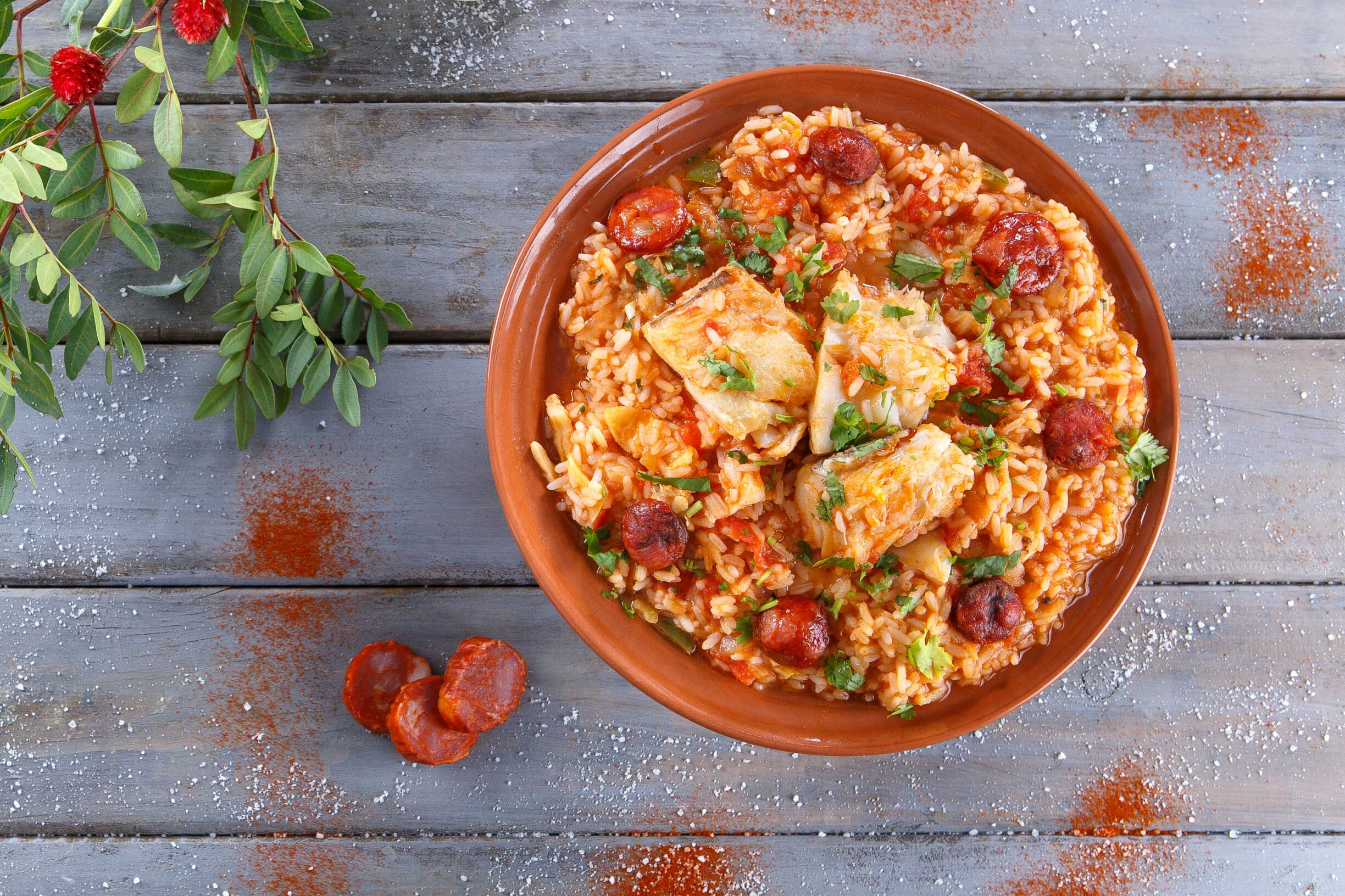 Arroz de bacalhau à portuguesa