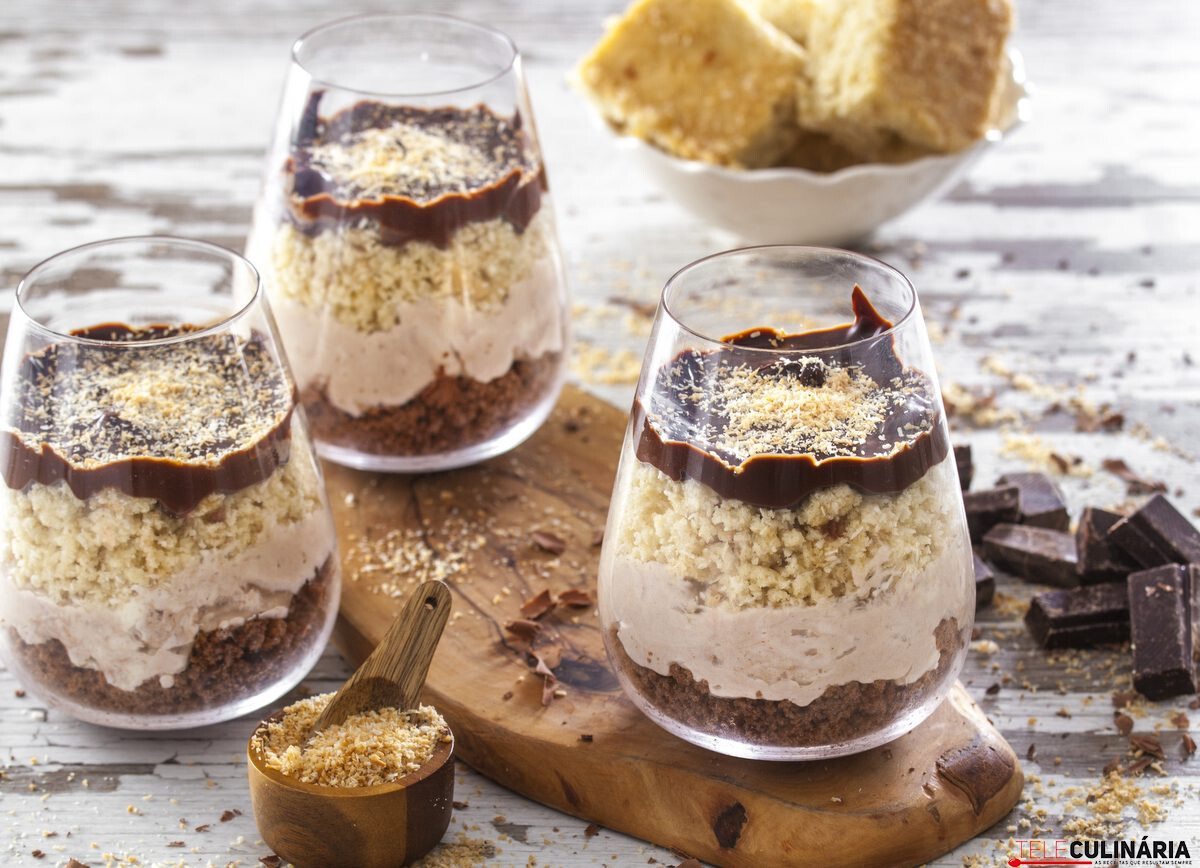 Triffle de chocolate e coco