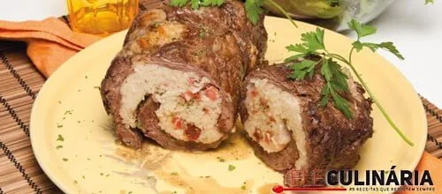 Peito de vitela recheado com arroz