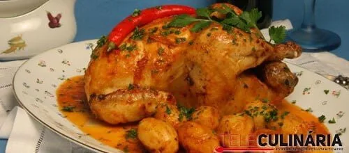 Frango assado com molho picante