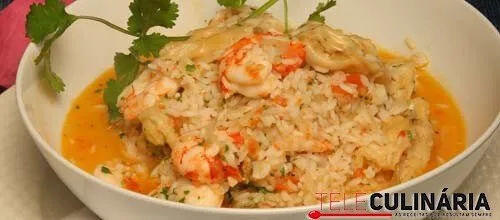 Arroz de línguas de bacalhau com gambas
