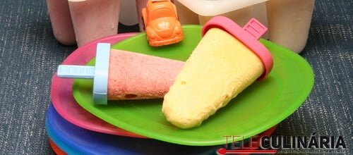 Gelados de morango e manga