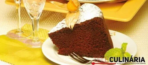 Bolo de cacau e baunilha