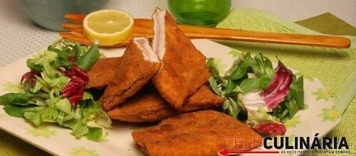 Escalopes fritos com presunto