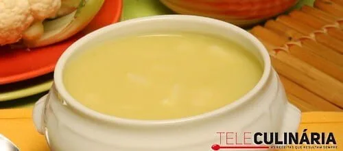 Creme de alho francês com couve-flor