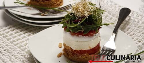 Cheesecake de tomate e queijo de cabra