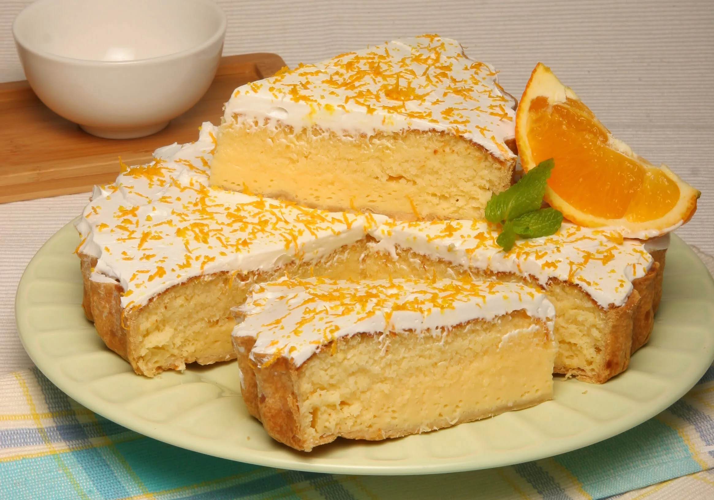 Tarte de coco com laranja
