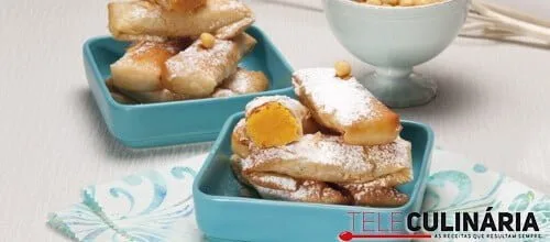 Travesseiros com doce de grão e amêndoa