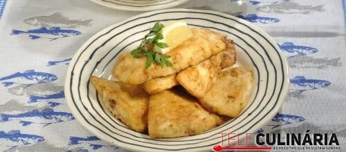 Solha frita com massinha de amêijoas