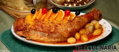 Peru com molho de champanhe