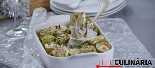 Rolinho de ricotta e presunto