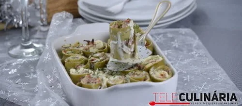 Rolinho de ricotta e presunto