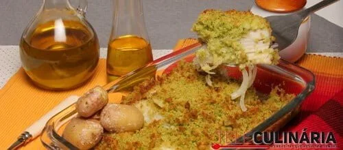 Bacalhau assado com crosta