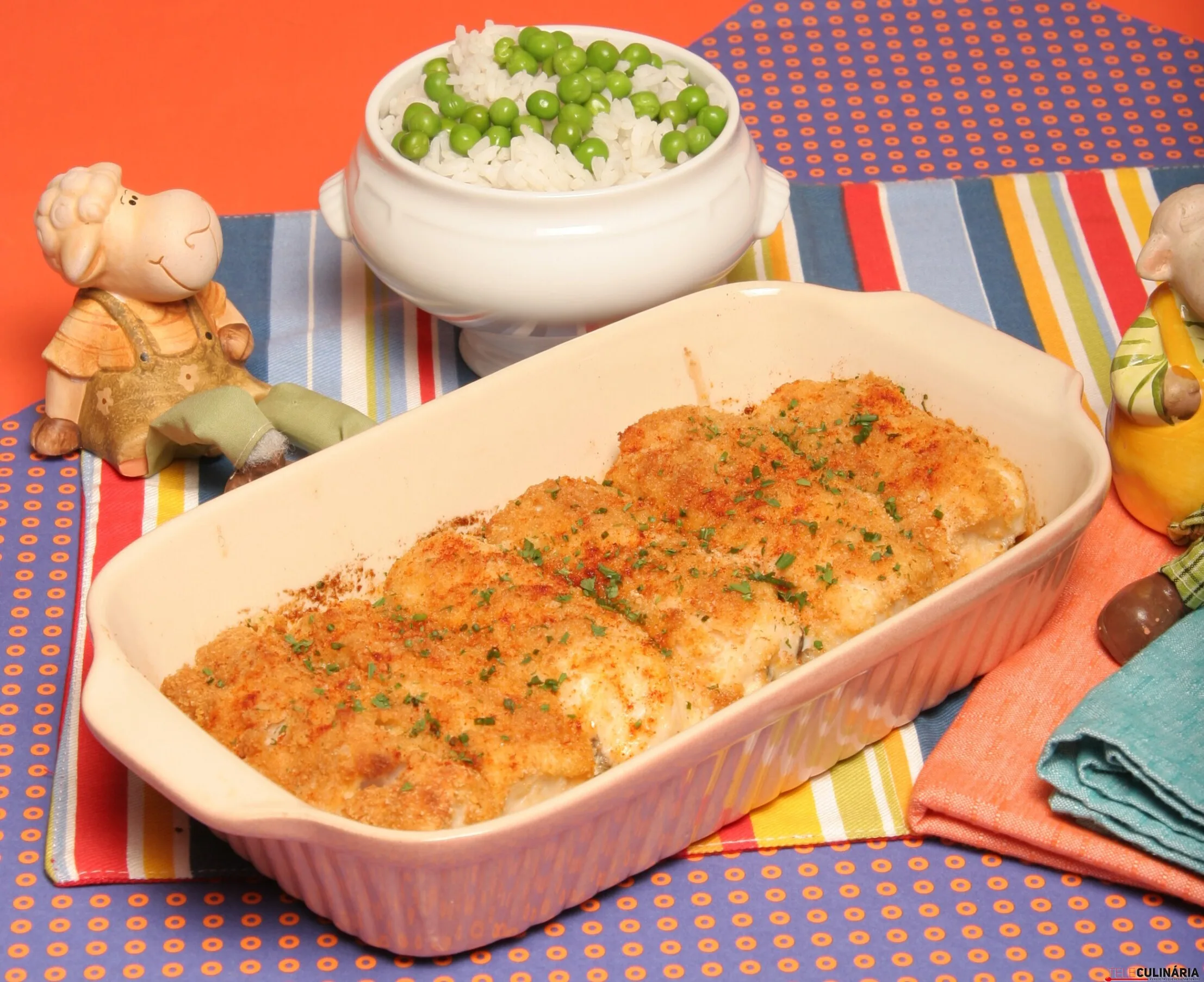 Filetes de pescada panados no forno