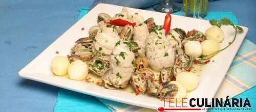 Filetes de peixe-galo à Bulhão Pato