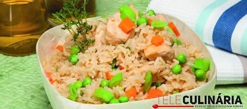Arroz de frango com legumes