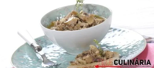 Cogumelos com natas e mostarda