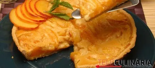 Tarte cremosa de pêssego