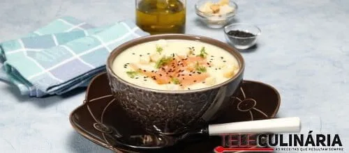 Creme de funcho com salmão fumado