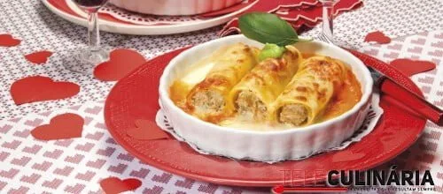 Lasanha enrolada de perdiz