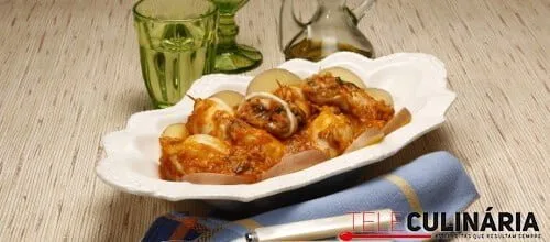 Lulas recheadas com farinheira