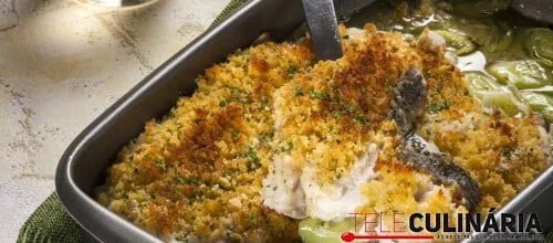 Lombos de mero em crosta de broa e amêndoa