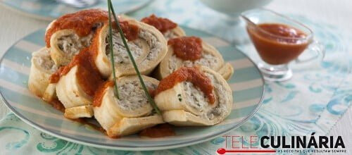 Torta de pescada com molho inglês