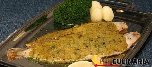 Linguado com crosta de coentros