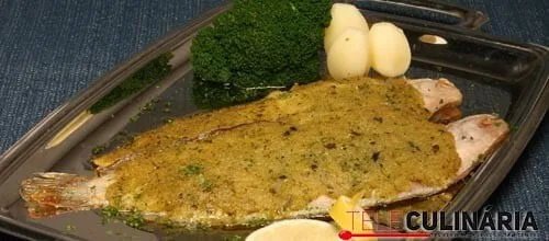 Linguado com crosta de coentros