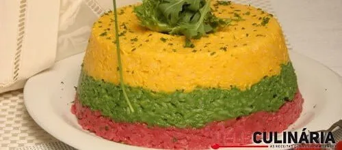 Arroz colorido - cenoura - espinafres e beterraba