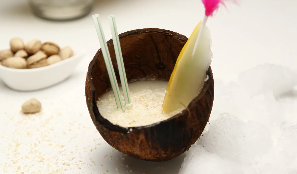 Batido de melão e leite de coco