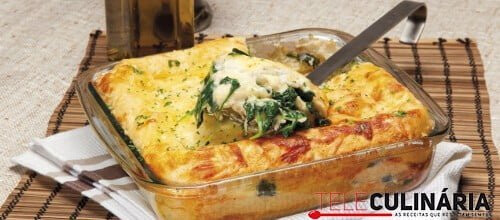 Pudim de espinafres e pão- Receita fácil