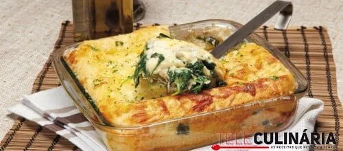 Pudim de espinafres e pão- Receita fácil