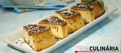 Pudim brigadeiro com chocolate branco