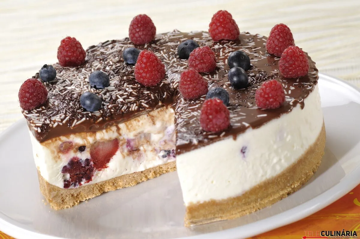 Tentação de chocolate com frutos vermelhos (robot de cozinha)