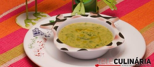 Creme de legumes com linguado e arroz