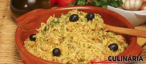 Bacalhau à Brás no microondas