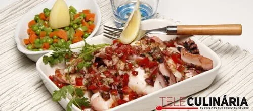 Chocos grelhados com molho vinagrete