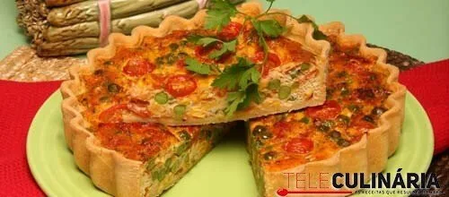 Tarte de legumes com natas de soja