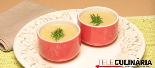 Creme de curgete perfumado com cebolinho