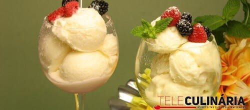 Gelado de iogurte natural com frutos silvestres