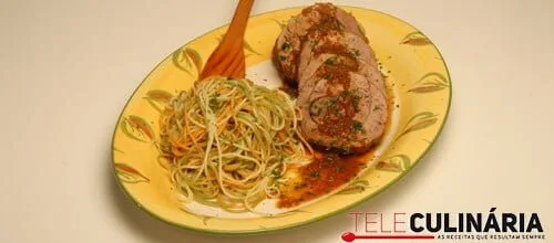 Vitela no tacho com esparguete