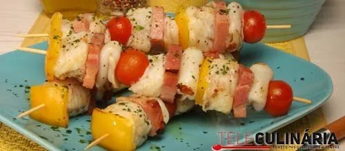 Espetadas de lulas e tamboril