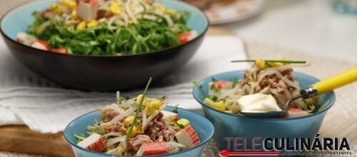 Salada chinesa do mar